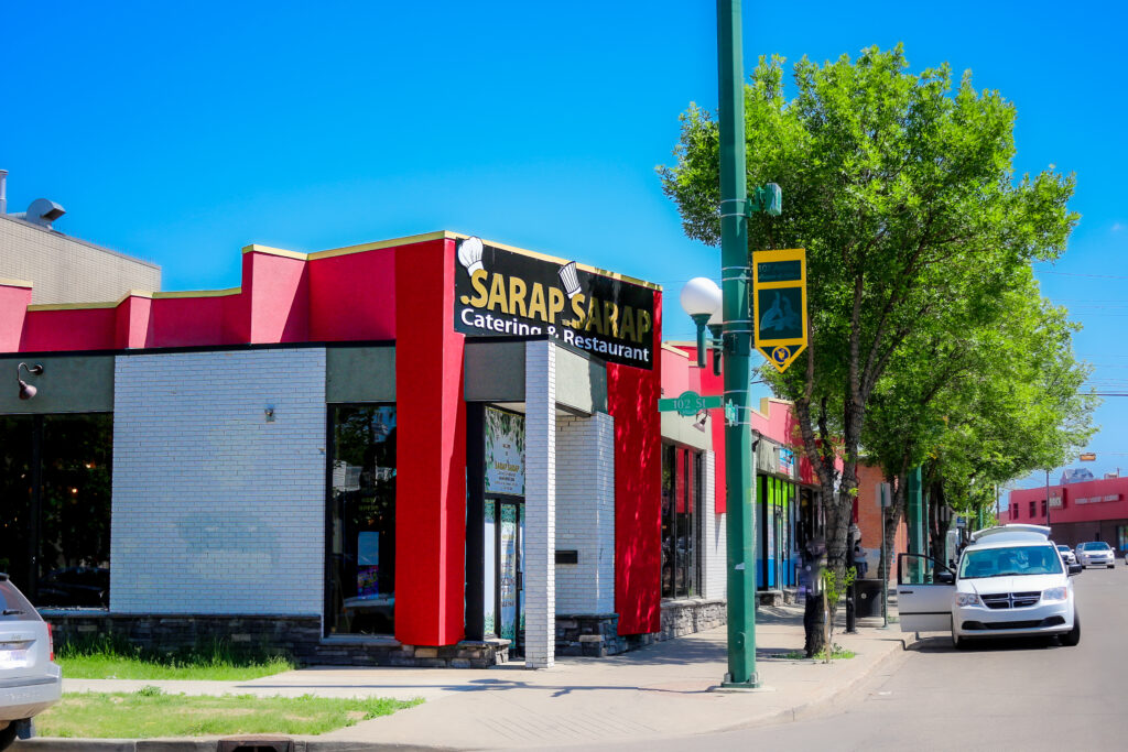 Sarap Sarap Catering & Restaurant storefront in Midtown Edmonton